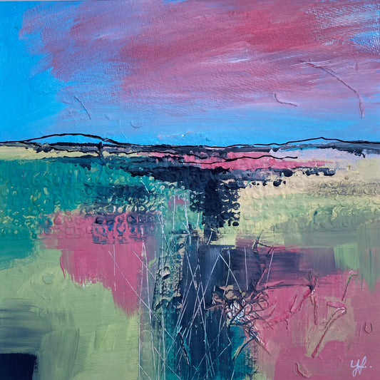 Pink Sky Original Landscape Painting